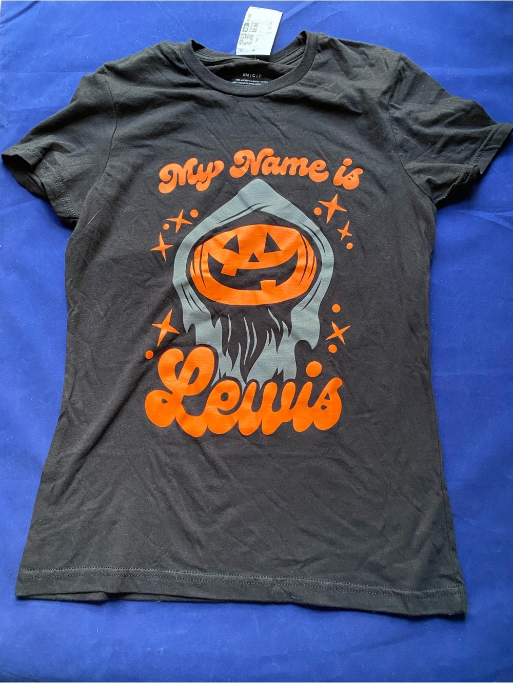New “My Name is Lewis” Halloween Black Tshirt Size Kids Small